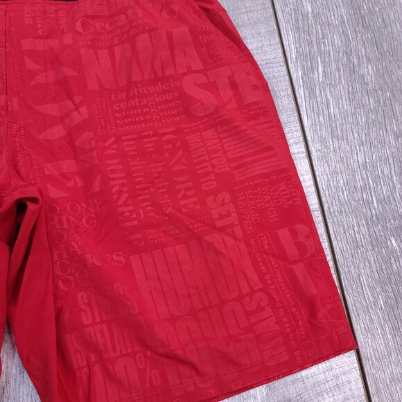 Lululemon Shorts Mens Size Large T.H.E Linerless Red 10" Performance Stretch - Picture 3 of 7